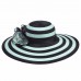 s Ladies Stripe Hat Elegant Wide Brim Sun Hat Summer Beach Hat A437  eb-73259457